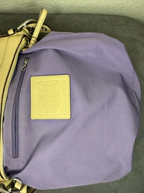 Coach Legacy Swingpack Crossbody Bag Pebbled Leather Beige Tan F12319 - Picture 12 of 13